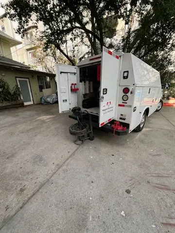 Magnet Plumbing service vehicle on-site for Water Heater Repair in Downtown West Palm Beach